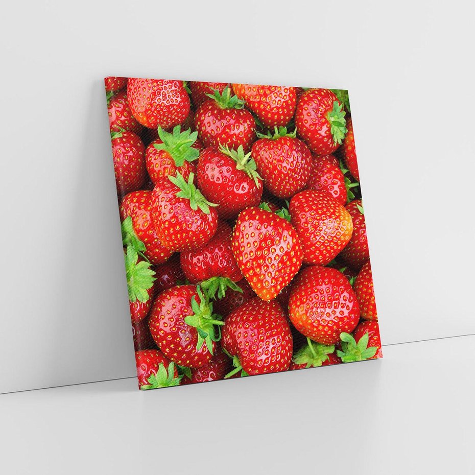 Obraz na płótnie 50x50 - Słodkie kuszenie - truskawki, owoce