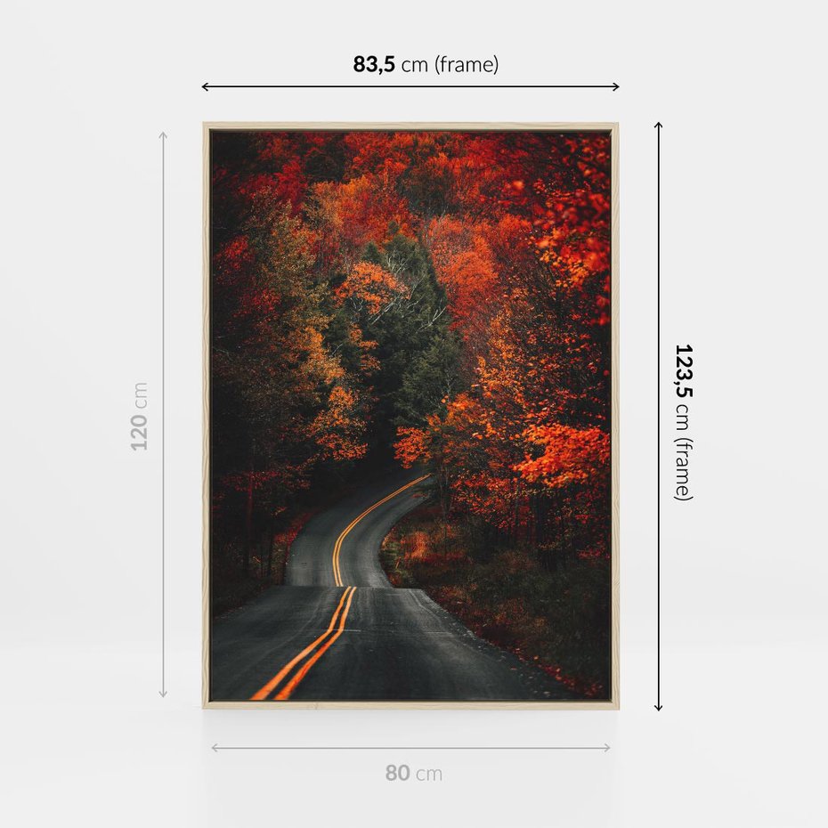 Obraz w ramie 80x120 - Jesienne Podróżowanie - fotografia, jesień - rama drewno