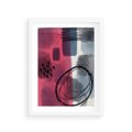Plakat w ramie 30x40 - Formy w Różu i Granacie - abstrakcja, różne formy - rama biała