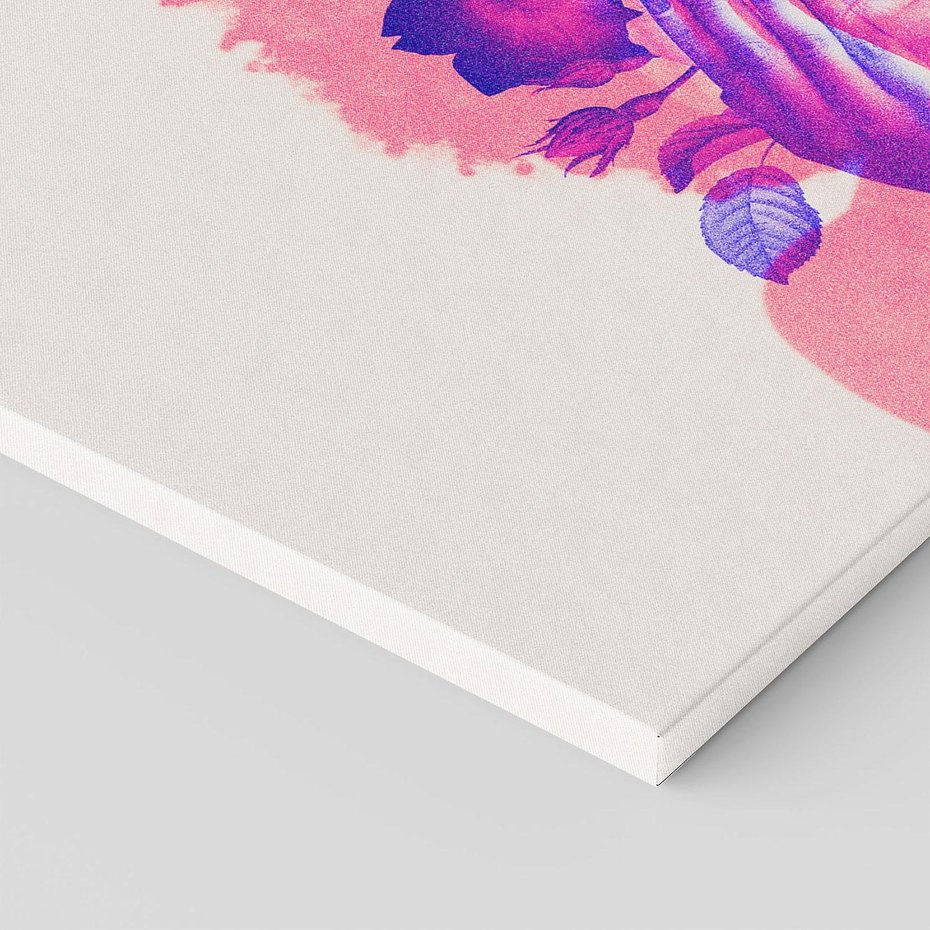 Obraz na płótnie 120x80 - Kwiaty we Włosach - różowa postać, grafika