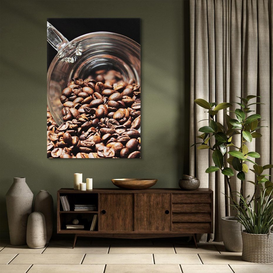 Obraz na płótnie 80x120 - Kawa ziarna pełne aromatu - kawa, ziarna