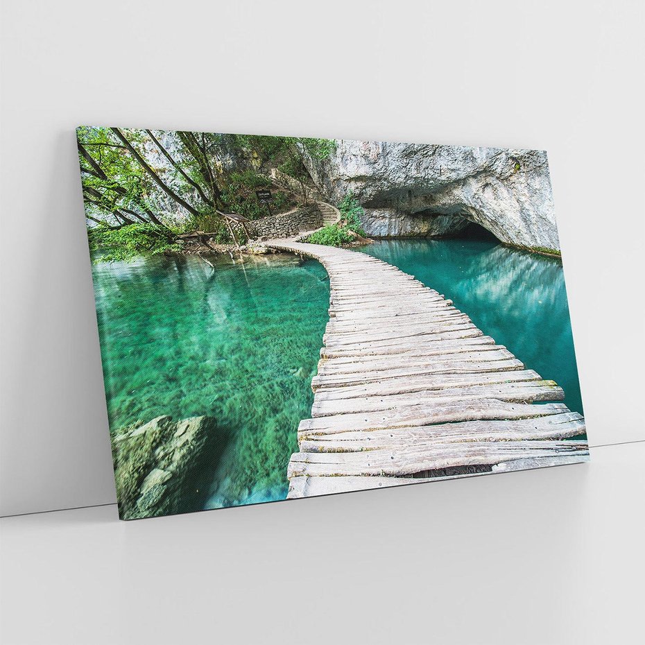 Obraz na płótnie 100x70 - Most nad skalistymi wodami - most, woda