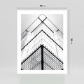 Plakat bez ramy 40x50 - Elegancja Współczesnej Architektury: Wieżowiec w Monochromii - nowoczesna architektura, czarno biała fotografia
