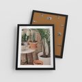 Plakat w ramie 40x50 - Boho Oaza: Kaktusy w Doniczkach - rośliny kaktusy w doniczkach, boho wnętrze - rama czarna