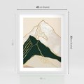Plakat w ramie 40x50 - Minimalistyczne Góry: Złota Sztuka Natury - minimalistyczna grafika, góry - rama biała