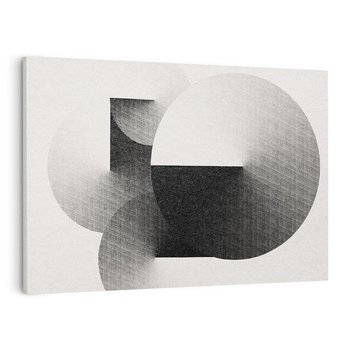 Obraz na płótnie 100x70 - Taniec Szarych Okręgów - graficzne, geometryczne kształty