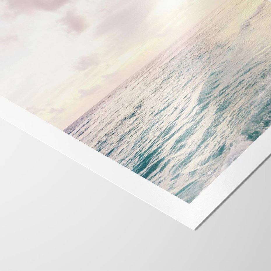 Plakat bez ramy 21x30 - Pastelowa Plaża - plaża, pastelowe kolory