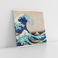 Obraz na płótnie 60x60 - "Wielka Fala u wybrzeży Kanagawy" Katsushiki Hokusai - Reprodukcja - reprodukcja, obraz na płótnie