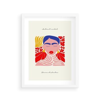 Plakat w ramie 40x50 - Bezgraniczne Rytmy - kobieta, sztuka abstrakcyjna - rama biała