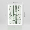 Plakat w ramie 50x70 - Zielony Spokój - zielona abstrakcja, spokojny plakat - rama biała
