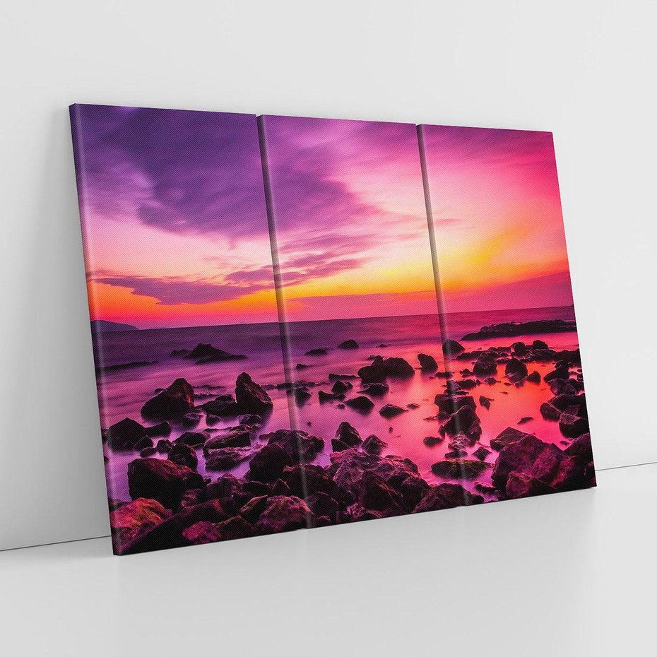 Obraz na płótnie 120x80 - Skały i plaża nad morzem - morze, plaża