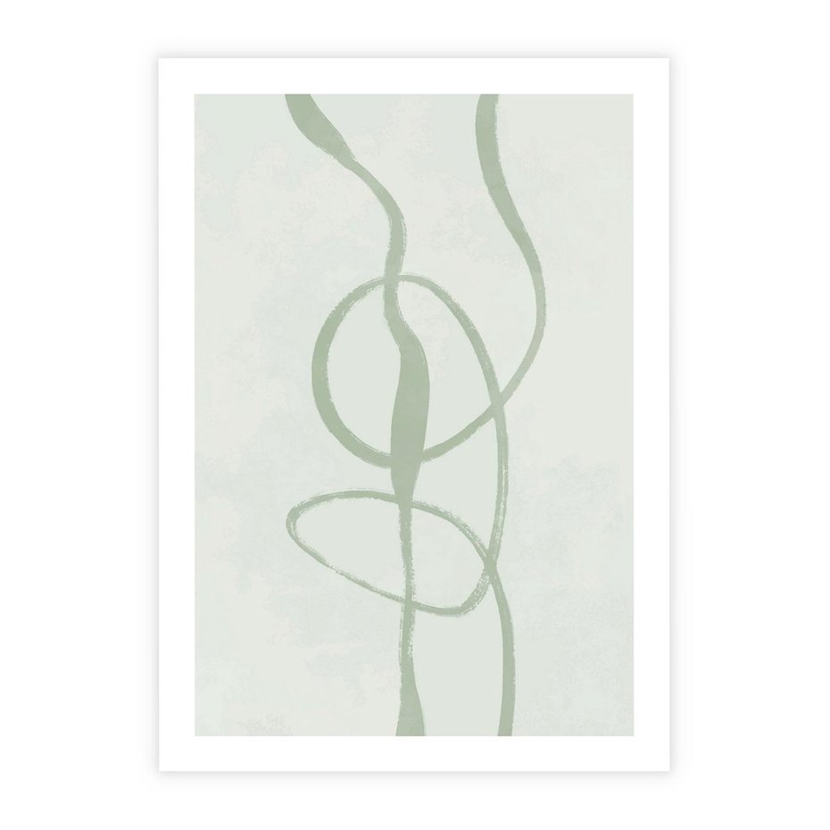Plakat bez ramy 30x40 - Zieleń Wewnętrznej Harmonii - zielona abstrakcja, zgaszona zieleń