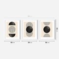 Zestaw obrazy w ramie 30x40 galeria - Geometryczne, grafiki, czarno, biały - rama biała