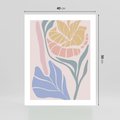 Plakat bez ramy 40x50 - Kwiatowe Granice Kształtów - nowoczesny plakat, kwiaty w pastelowych kolorach