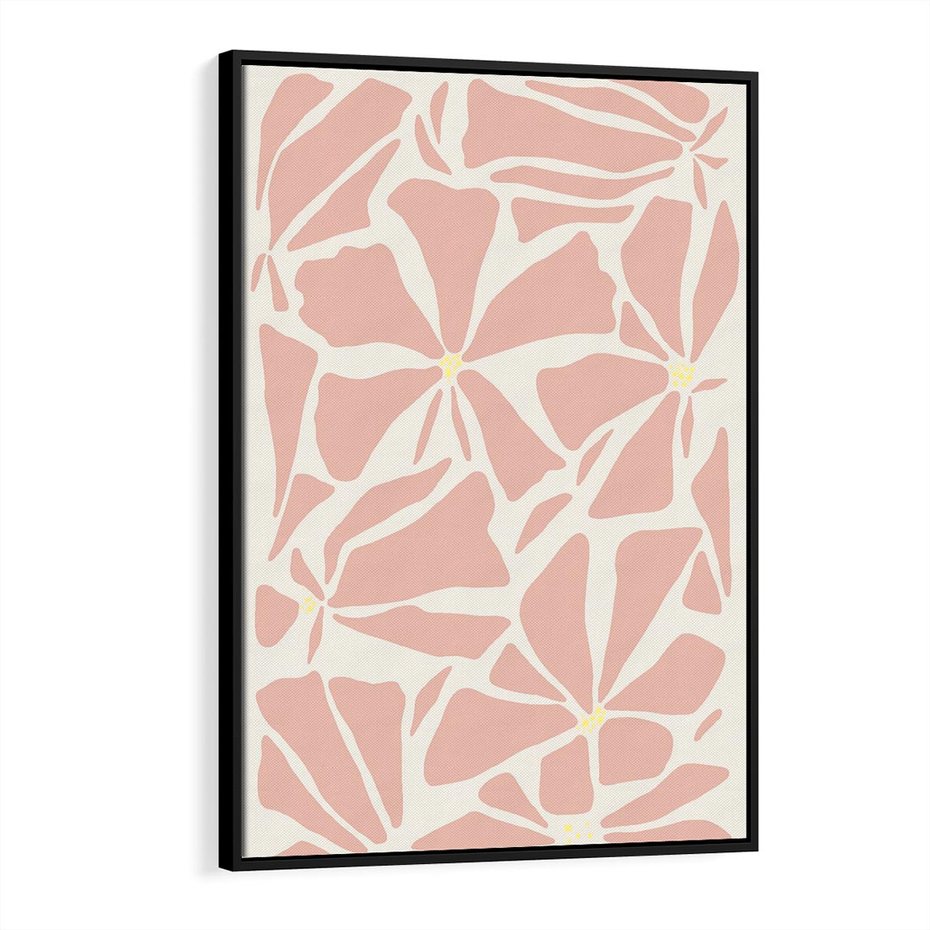 Obraz w ramie 70x100 - Akwarelowe Promienie - abstrakcyjne boho kwiaty, kompozycja - rama czarna