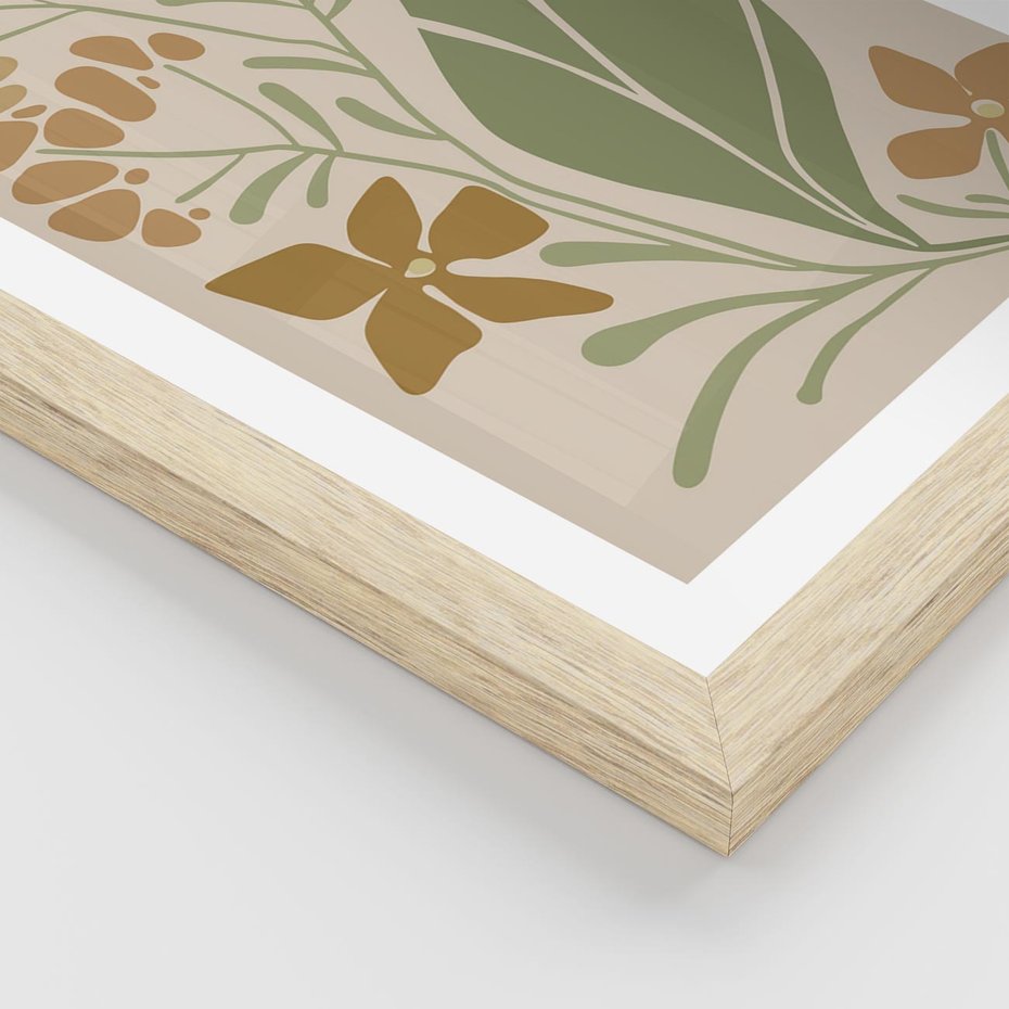 Plakat w ramie 40x50 - Subtelność Utajona - nowoczesny plakat, roślinność - rama drewno