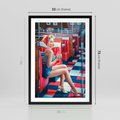 Plakat w ramie 50x70 - Stylowa Elegancja - retro, pinup - rama czarna