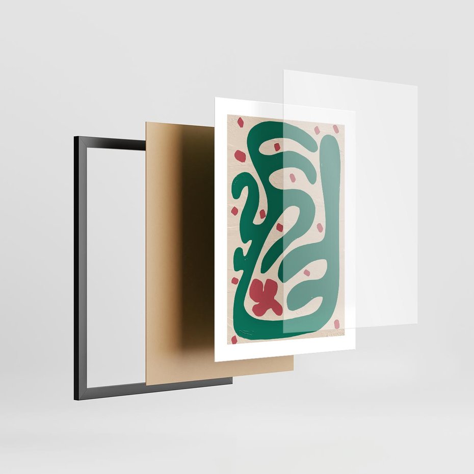 Plakat w ramie 30x40 - Boho Widoki - abstrakcyjny obraz, plakat - rama czarna