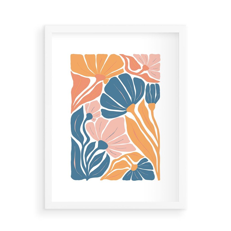 Plakat w ramie 50x70 - Migotliwe Marzenia - kwiaty, rośliny - rama biała