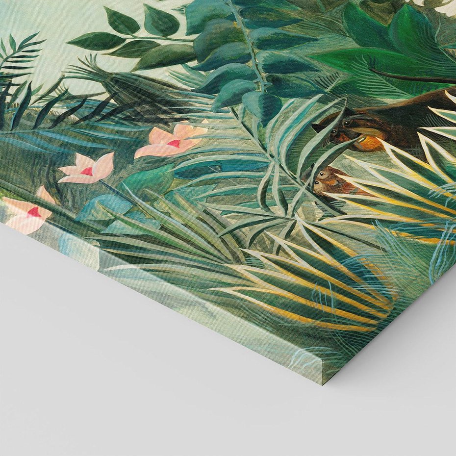 Obraz na płótnie 30x30 - "The Equatorial Jungle " (1909) Henri Rousseau - Reprodukcja - reprodukcja, obraz na płótnie