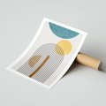 Plakat bez ramy 21x30 - Wewnętrzne Labirynty Form - styl mid century, nowoczesna sztuka
