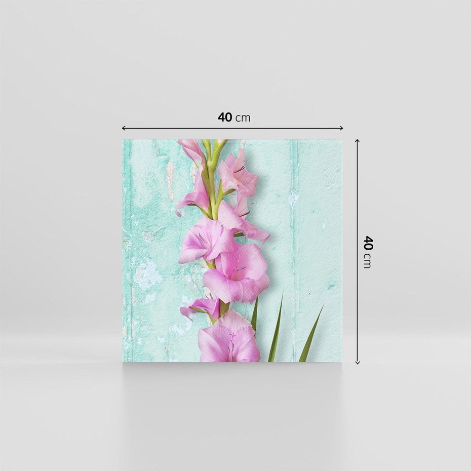 Obraz na płótnie 40x40 - Piękno w delikatności - kwiaty, różowe