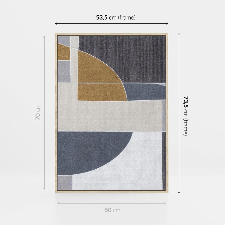 Obraz w ramie 50x70 - Odbicie wschodzącego jutra - graficzne kształty, geometria - rama drewno