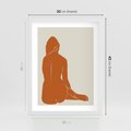 Plakat w ramie 30x40 - Kobieca Sylwetka w Stylu Modernistycznym - modernistyczny pakat, kobieca sylwetka - rama biała