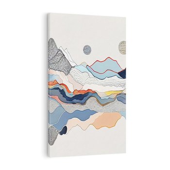 Obraz na płótnie 80x120 - Dynamiczne Góry - akwarelowe graficzne góry, krajobraz