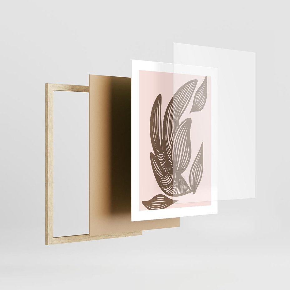 Plakat w ramie 30x40 - Nowoczesne Harmonie - skandynawski styl, plakat - rama drewno