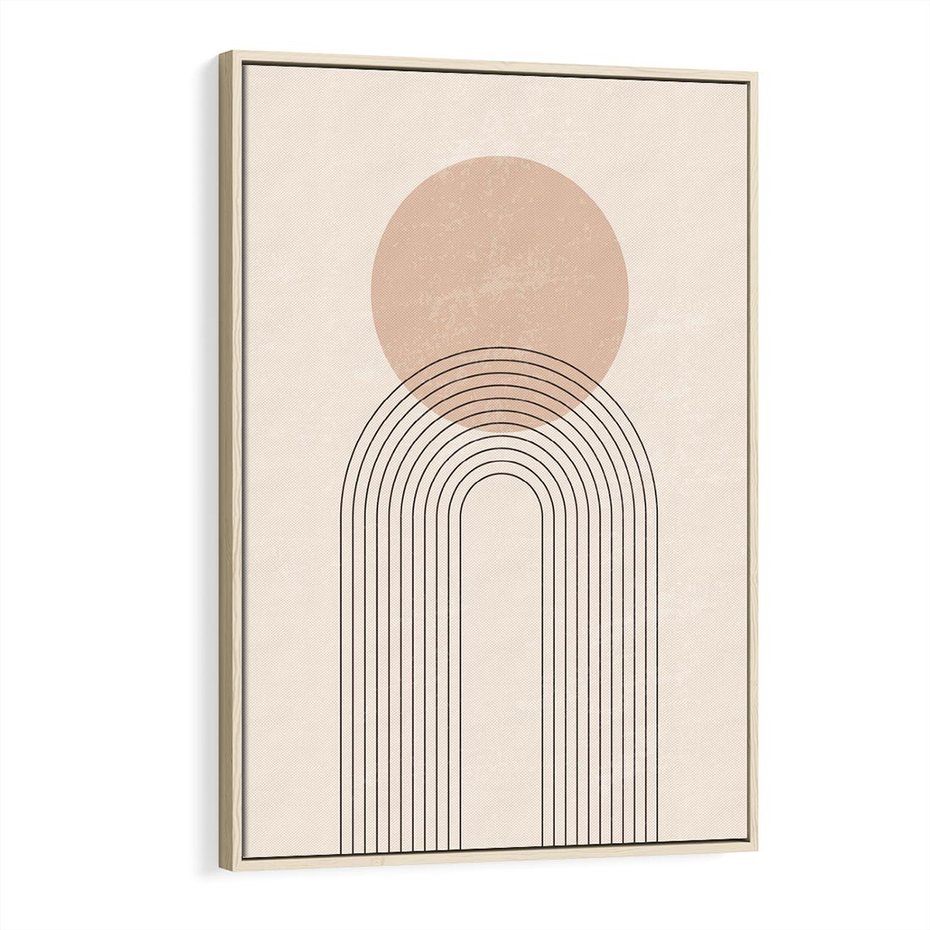 Obraz w ramie 80x120 - Konturem Zdefiniowane - boho plakat, minimalizm - rama drewno
