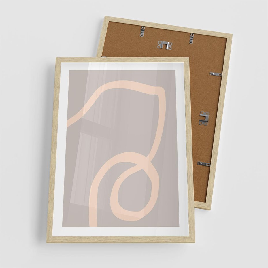 Plakat w ramie 50x70 - Wystylizowana Rewolucja - minimalistyczny obraz, nowoczesny - rama drewno