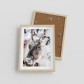Plakat w ramie 30x40 - Renifer w Zimowej Krainie - renifer, zima - rama drewno