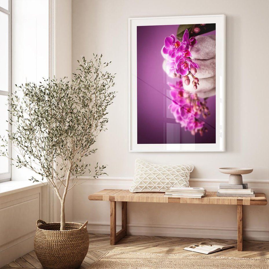 Plakat bez ramy 50x70 - Relaksująca orchidea w spa - spa, orchidea