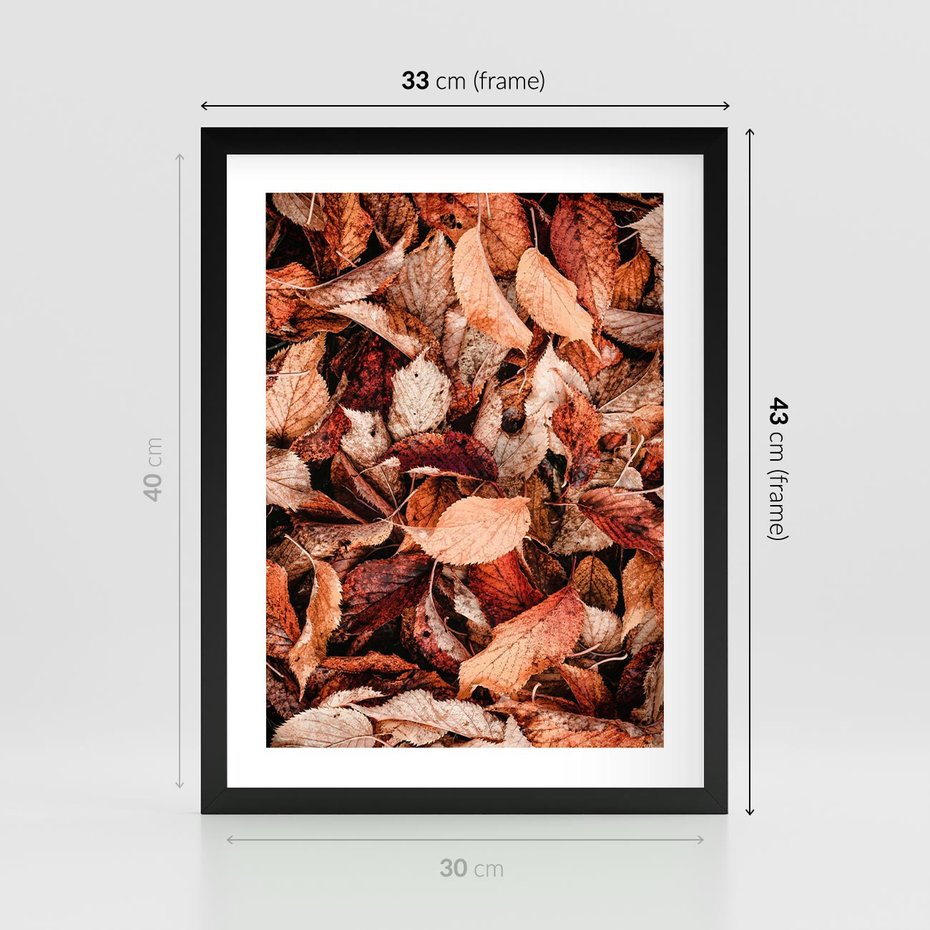 Plakat w ramie 30x40 - Magia Jesiennej Ziemi - liście, jesień - rama czarna