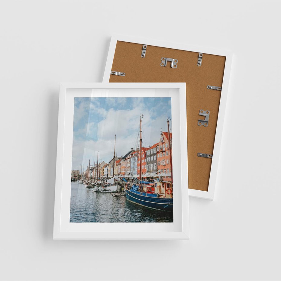 Plakat w ramie 40x50 - Wibracje Miejskiego Klimatu - Dania, Kopehaga - rama biała
