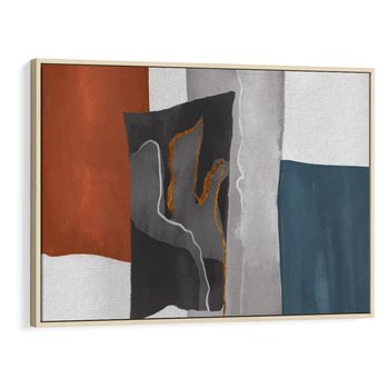 Obraz w ramie 100x70 - Nowoczesna geometria - nowoczesny, geometryczny - rama drewno