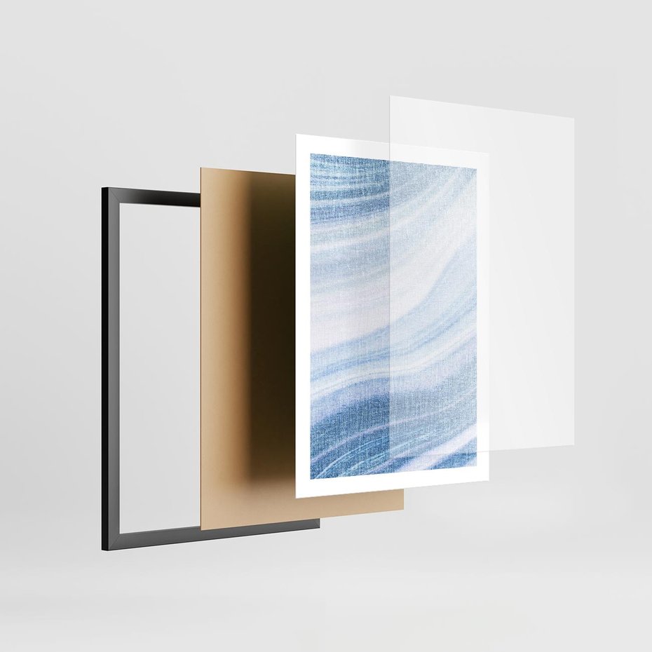 Plakat w ramie 50x70 - Abstrakcyjna akwarela - abstrakcja, akwarela - rama czarna