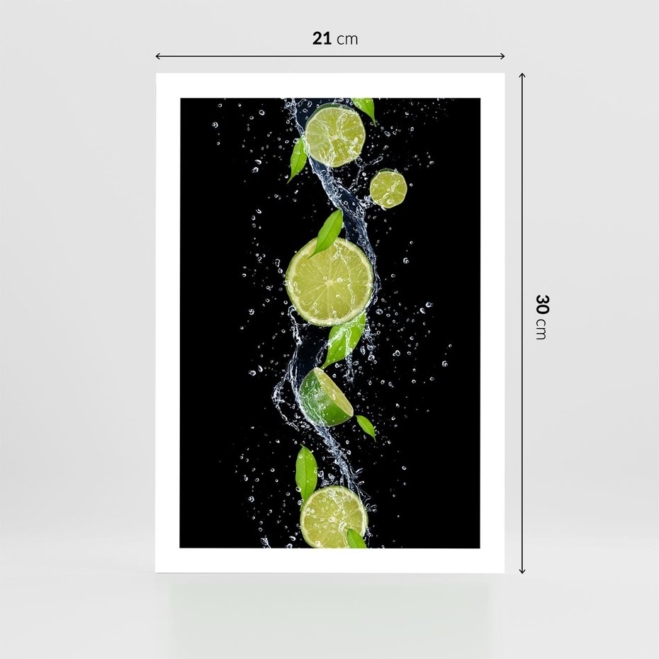 Plakat bez ramy 21x30 - Świeżość Cytrusów - limonki, cytryny