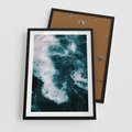 Plakat w ramie 50x70 - Fale w Odcieniach Turkusu - ocean, fale - rama czarna