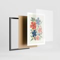 Plakat w ramie 50x70 - Kolorowe liście tęsknot - minimalistyczny plakat, grafika - rama czarna