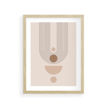 Plakat w ramie 30x40 - Strukturalne Kształty Postępu - boho plakat, minimalizm - rama drewno
