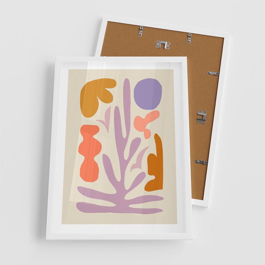 Plakat w ramie 50x70 - Przenikająca Harmonia - abstrakcyjny obraz, pastelowe kolory - rama biała