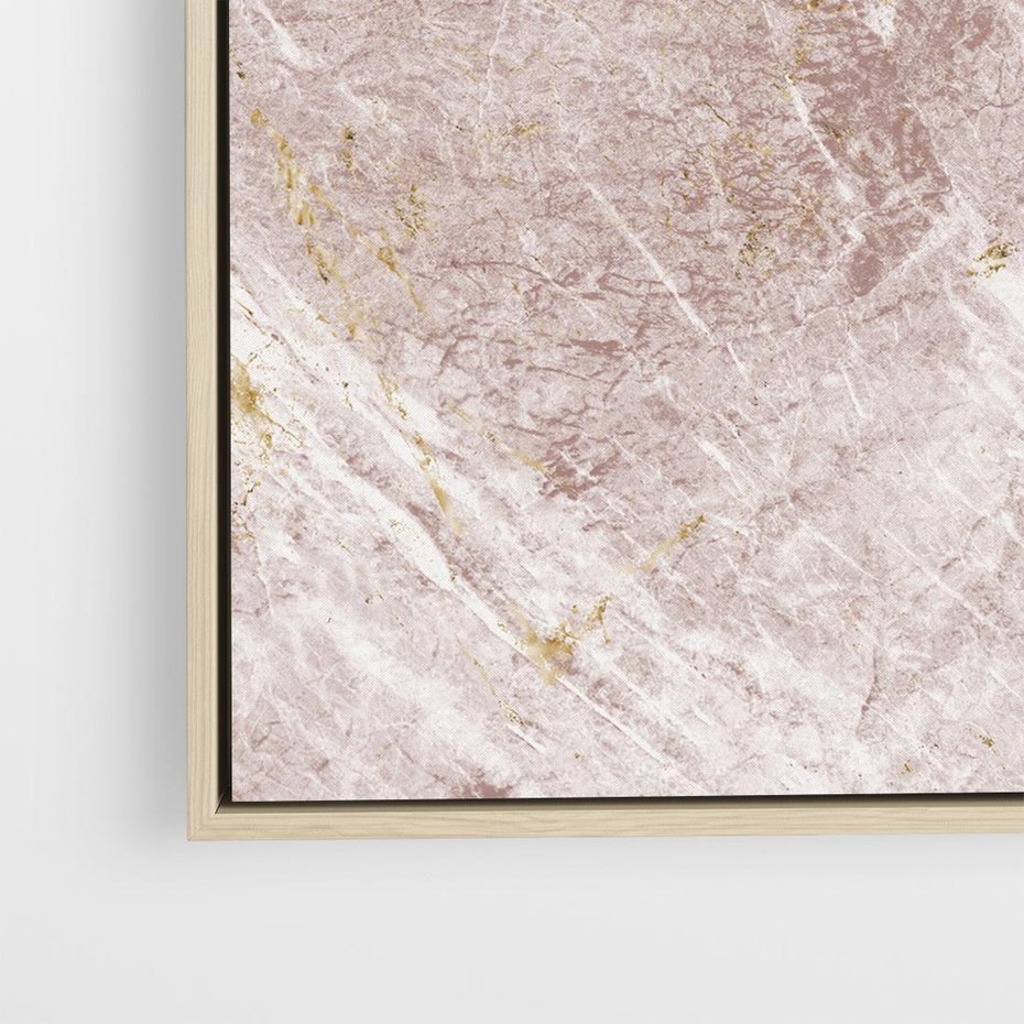 Obraz w ramie 50x50 - Wyjątkowa Stylizacja - marmur, złoto - rama drewno