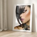 Plakat bez ramy 50x70 - Kobieca Fryzura w Ruchu - fryzura, kobieta