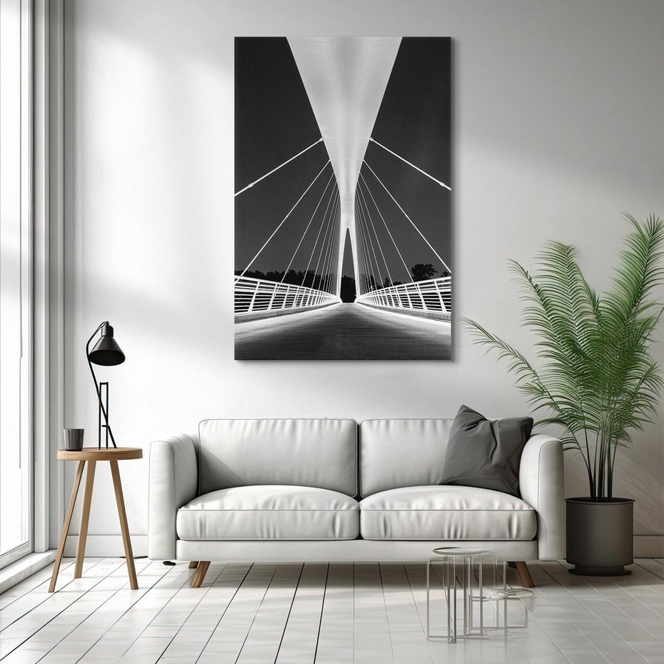 Obraz na płótnie 80x120 - Most nocą - Architektura - most, noc