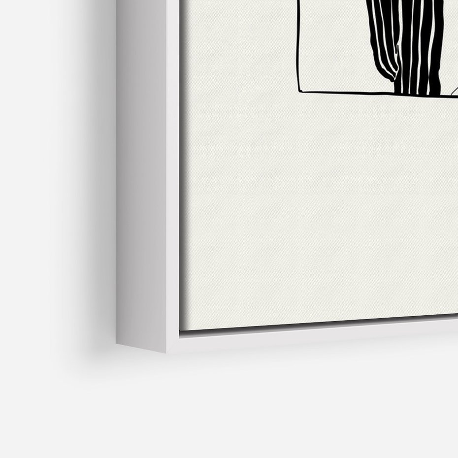 Obraz w ramie 70x100 - Zaklęta roślinna ekspresja - nowoczesna sztuka, minimalistyczny styl - rama biała