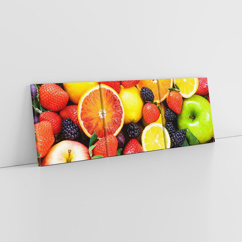 Obraz na płótnie 90x30 - soczysta symfonia smaków - owoce, jabłka
