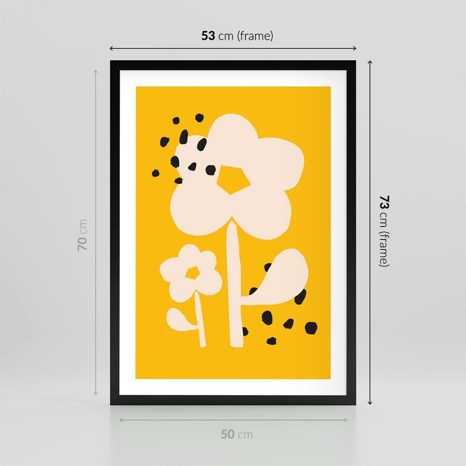 Plakat w ramie 50x70 - Bezgraniczne Impulsy - abstrakcyjny kwiat, plakat - rama czarna