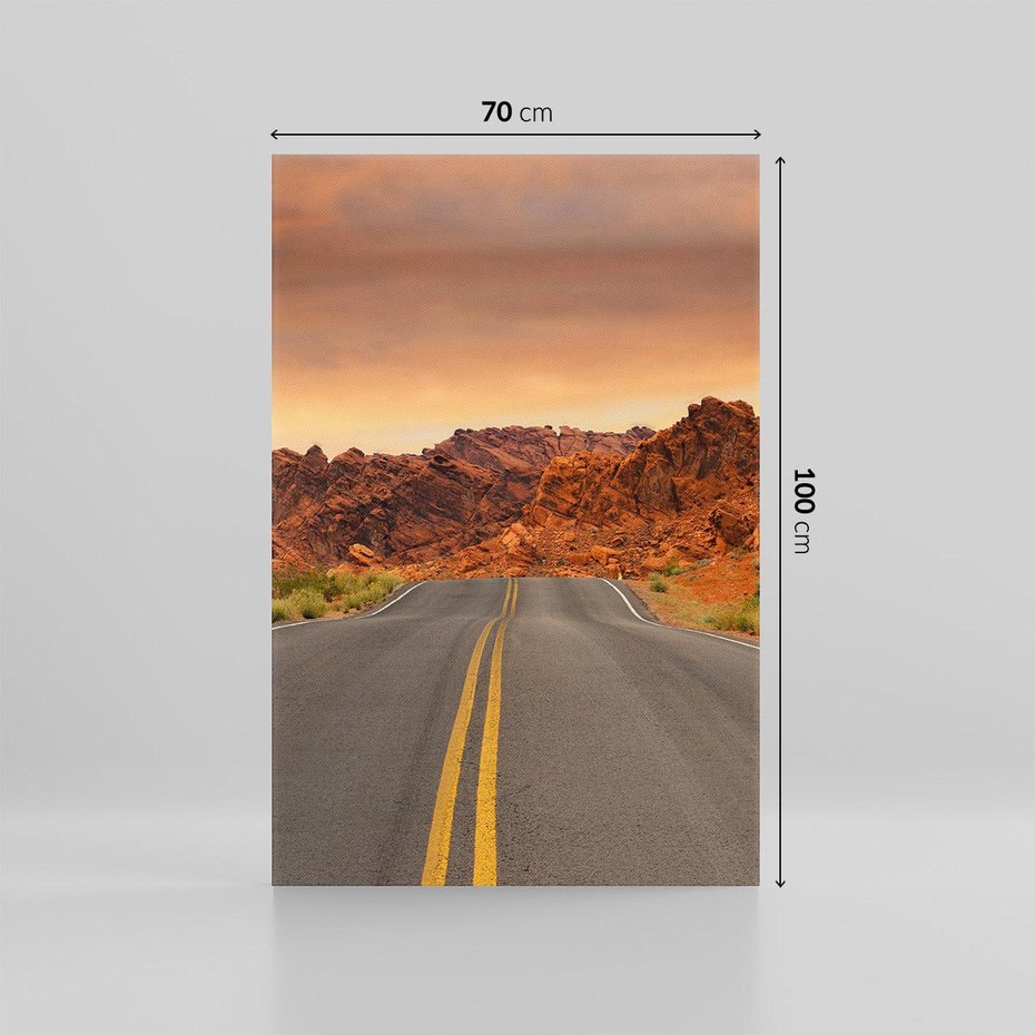 Obraz na płótnie 70x100 - Górska droga między skałami - droga, góry